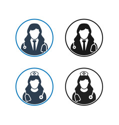 Nurse Icon Set Flat Style Eps