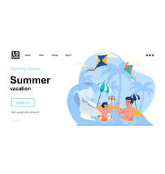 Summer Vacation Web Concept Father And Son