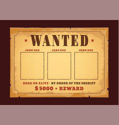 Western Wanted Banner With Reward Vintage