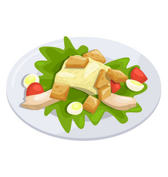 Caesar Salad Cartoon Icon Italian Cuisine Food