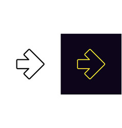 Outline Arrow Icon With Editable Stroke Pointer