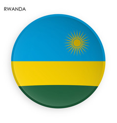 Rwanda Flag Icon In Modern Neomorphism Style