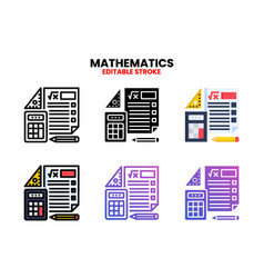 Mathematics Icon Set With Different Styles