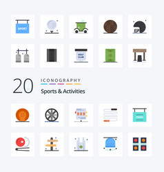 20 Sports Activities Flat Color Icon Pack Like