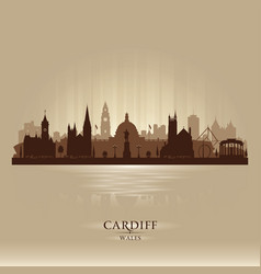 Cardiff Wales City Skyline Silhouette