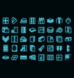 Drywall Icons Set Neon