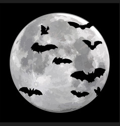 Moon With Flying Bats