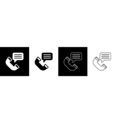 Set Telephone Conversation Icon Isolated On Black