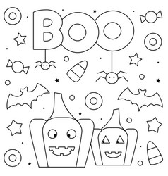 Hello autumn coloring page black and white Vector Image