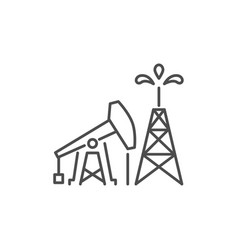 Oil Rig And Pump Related Linear Icon