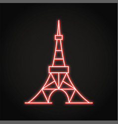 Tokyo Tower Neon Icon In Line Style