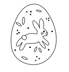 Easter Hunt Egg With Jumping Bunny Doodle Style