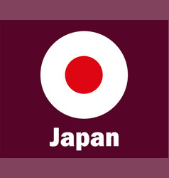 Japan Flag With Names Symbol Design Asia Football