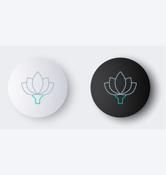 Line Lotus Flower Icon Isolated On Grey Background