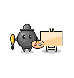 Cannon Ball Mascot As A Painter