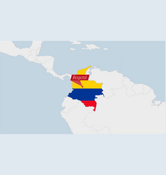 Colombia Map Highlighted In Flag Colors