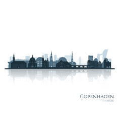 Copenhagen Skyline Silhouette With Reflection