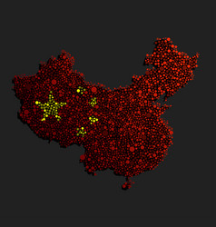 Creative Asia Country Map China Made Flag Dots