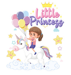 Little Girl Riding Pegasus With Princess