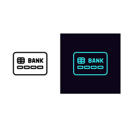 Outline Credit Card Icon With Editable Stroke