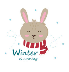 Winter Is Coming Cute Cartoon Bunny