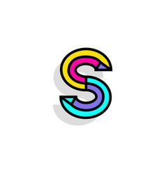 Colorful Chisel Letter S