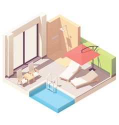 Isometric Outdoor Pool Lounge