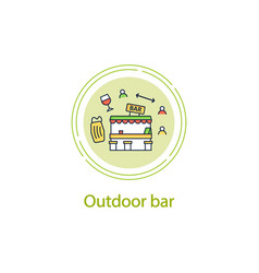 Outdoor Bar Concept Line Icon