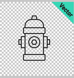 Black Line Fire Hydrant Icon Isolated