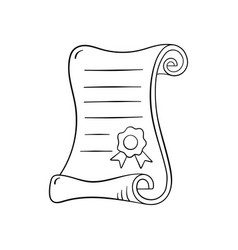 Scroll Diploma In Doodle Style