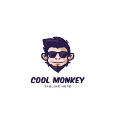 Cool Monkey With Sunglasses Logo Symbol Design