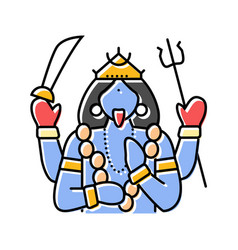 Kali God Indian Color Icon