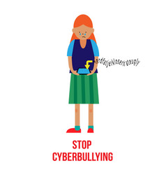 Stop Cyberbullying Poster In A Flat Style Fine