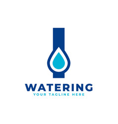 Water Drop Letter I Initial Logo Usable