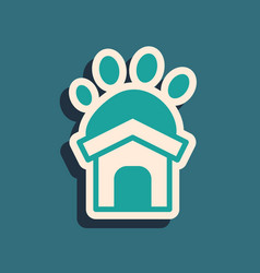 Green Animal Shelter House Icon Isolated On