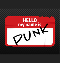 Grunge Old Sticker - Hello My Name