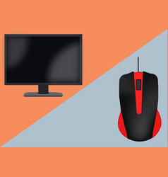 Image Combo Of Lcd Tv And Computer Mouse