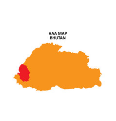 Haa State And Regions Map Highlighted On Bhutan