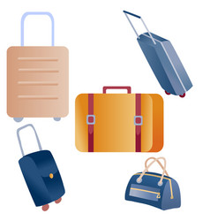 Set Suitcases For Travel And Business Trips