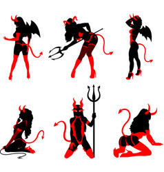 Sexy Devil Girl Silhouettes Collection