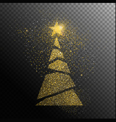 Christmas Holiday Gold Glitter Pine Tree