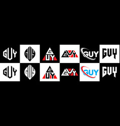 Guy Letter Logo Design In Six Style Guy Polygon