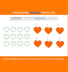 Heart Gift Tag Dieline Template Svg Eps Pdf Dxf