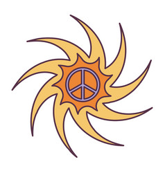 Retro 70s Groovy Hippie Sticker Peace Symbol