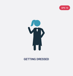 Two Color Getting Dressed Icon From People