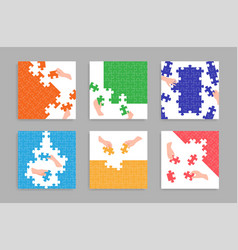 Color Puzzle Advertising Post Set