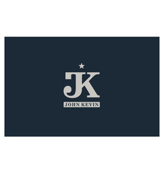 Elegant Simple Initials Monogram Letter J K Logo