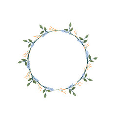 Larkspur And Pampas Grass Flower Wreath Green