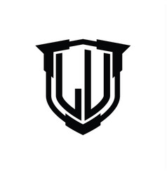 Lu Logo Monogram Letter With Shield Shape Design