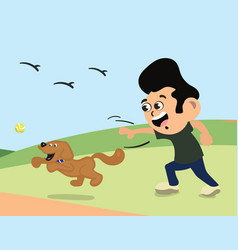 Man Playing Fetch With Dog